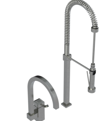 Rubinet 8IICL Single Control Kitchen Set With Suspended Industrial Spray