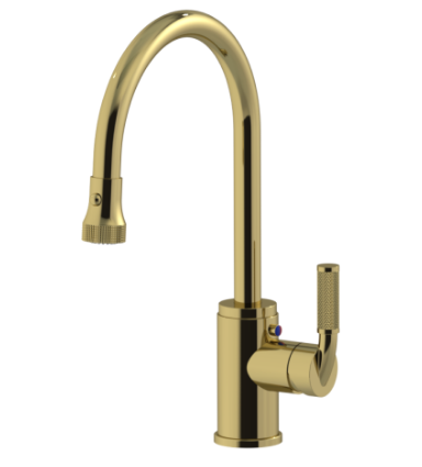 Rubinet 8JHML Single Hole Single Control Mini Kitchen Set With Retractable Dual Function Spray