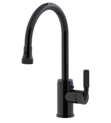 Rubinet 8JHML Single Hole Single Control Mini Kitchen Set With Retractable Dual Function Spray