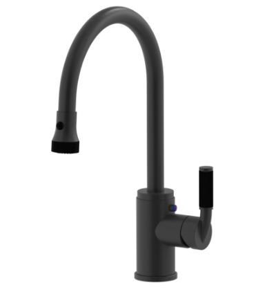 Rubinet 8JHML Single Hole Single Control Mini Kitchen Set With Retractable Dual Function Spray