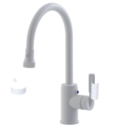 Rubinet 8JHML Single Hole Single Control Mini Kitchen Set With Retractable Dual Function Spray