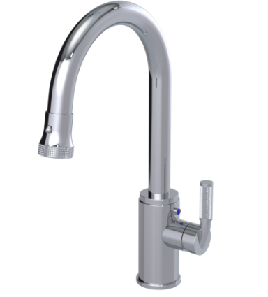 Rubinet 8JHOL Single Hole Single Control Kitchen Set With Retractable Dual Function Spray