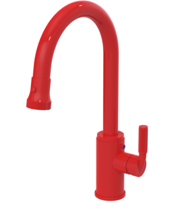 Rubinet 8JHOL Single Hole Single Control Kitchen Set With Retractable Dual Function Spray