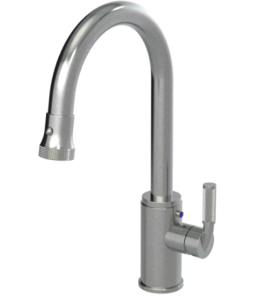 Rubinet 8JHOL Single Hole Single Control Kitchen Set With Retractable Dual Function Spray