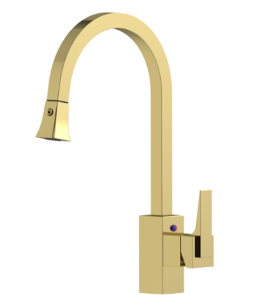 Rubinet 8JRSL Single Control Kitchen Set With Retractable Spray