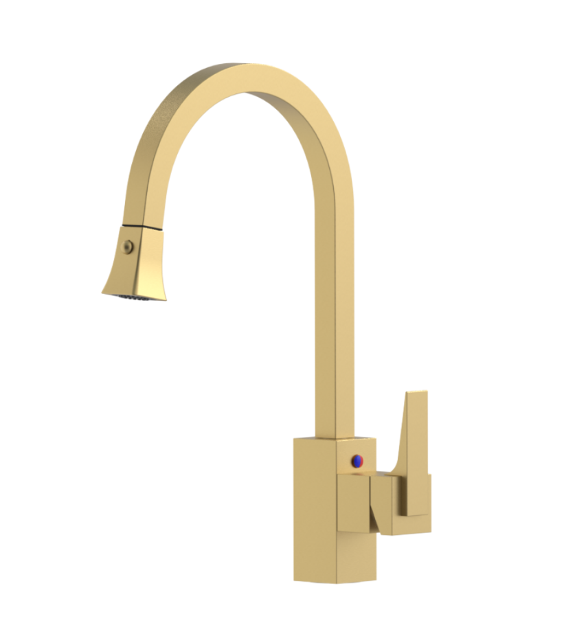 Rubinet 8JRSL Single Control Kitchen Set With Retractable Spray