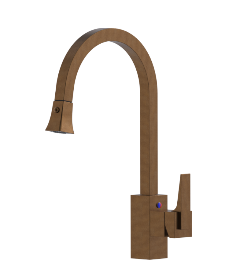 Rubinet 8JRSL Single Control Kitchen Set With Retractable Spray