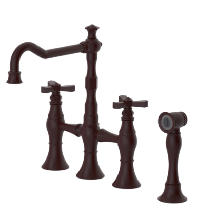 Rubinet 8UHXC Kitchen Bridge Faucet With Hand Spray