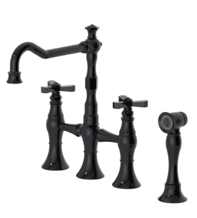 Rubinet 8UHXC Kitchen Bridge Faucet With Hand Spray
