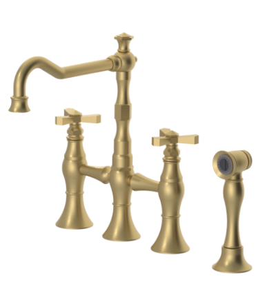 Rubinet 8UHXC Kitchen Bridge Faucet With Hand Spray