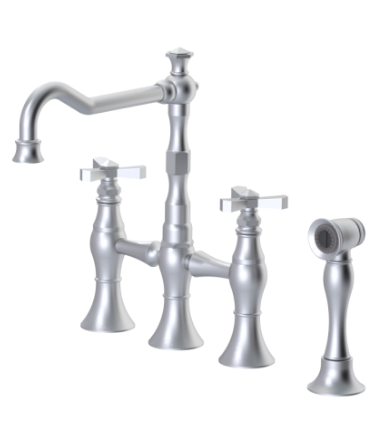 Rubinet 8UHXC Kitchen Bridge Faucet With Hand Spray