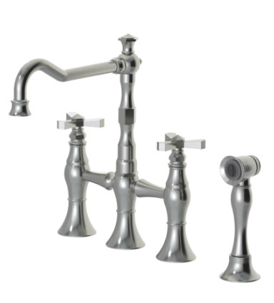 Rubinet 8UHXC Kitchen Bridge Faucet With Hand Spray