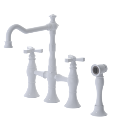 Rubinet 8UHXC Kitchen Bridge Faucet With Hand Spray