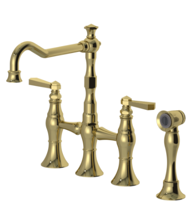 Rubinet 8UHXL Kitchen Bridge Faucet With Hand Spray