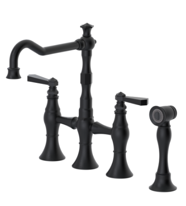 Rubinet 8UHXL Kitchen Bridge Faucet With Hand Spray