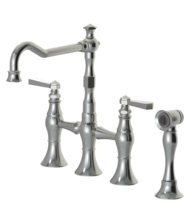 Rubinet 8UHXL Kitchen Bridge Faucet With Hand Spray