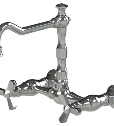 Rubinet 8WHXC Wall Mount Kitchen Bridge Faucet