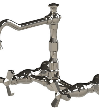 Rubinet 8WHXC Wall Mount Kitchen Bridge Faucet