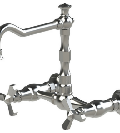 Rubinet 8WHXC Wall Mount Kitchen Bridge Faucet