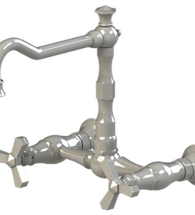 Rubinet 8WHXC Wall Mount Kitchen Bridge Faucet