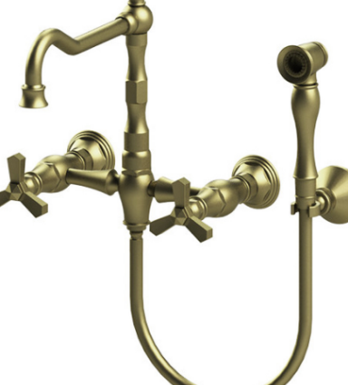 Rubinet 8XHXC Wall Mount Kitchen Bridge Faucet With Hand Spray - Parent
