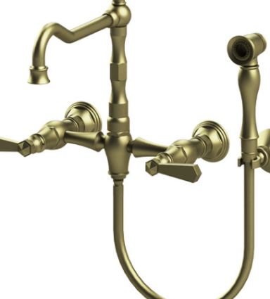 Rubinet 8XHXL Wall Mount Kitchen Bridge Faucet With Hand Spray - Parent