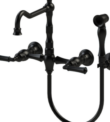 Rubinet 8XRVL Wall Mount Kitchen Bridge With Hand Held Spary