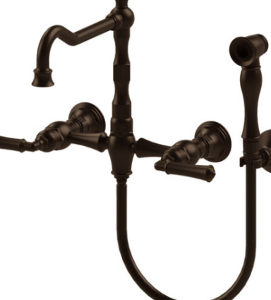 Rubinet 8XRVL Wall Mount Kitchen Bridge With Hand Held Spary