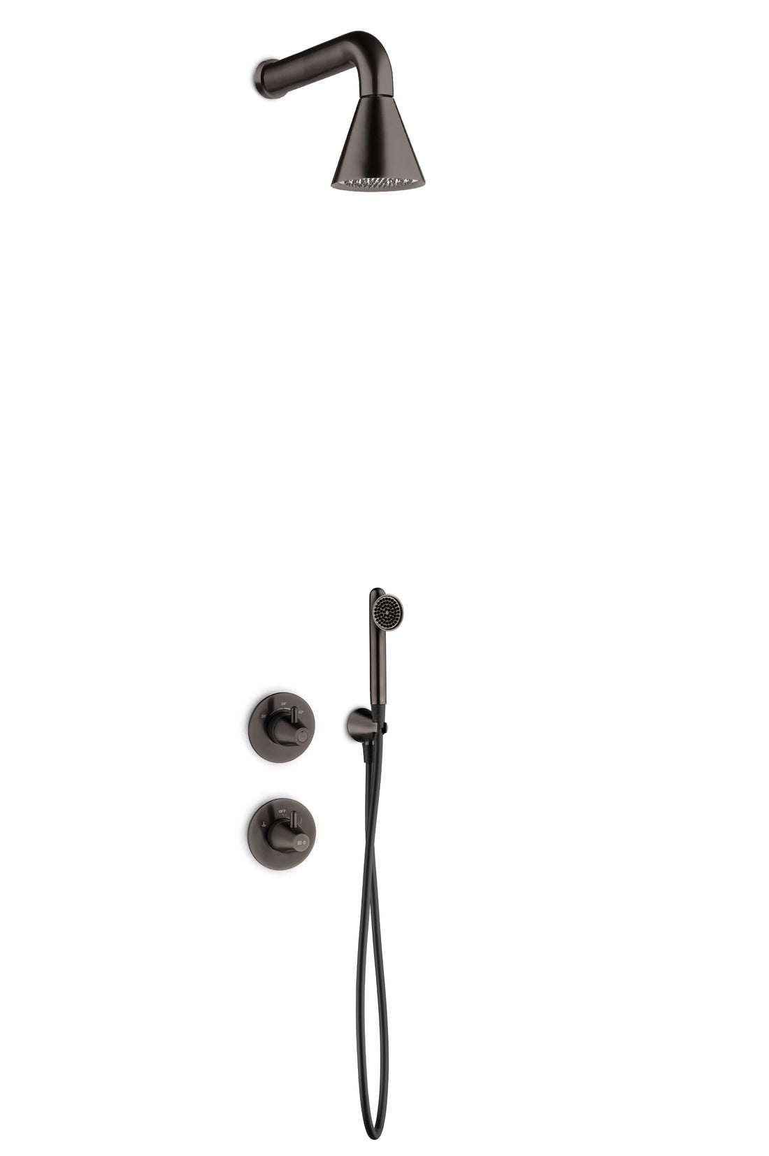 Jee-O 900-6420 Cone Shower Set 02 Wall With Shower, TH Mixer, Diverter and Wall Handshower - Parent