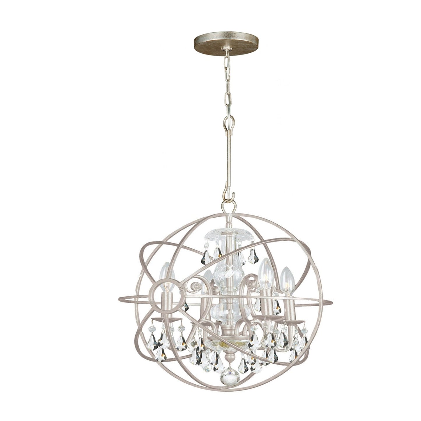 Crystorama 9025-OS-CL-S Solaris 4 Light Swarovski Strass Crystal Mini Chandelier - Olde Silver