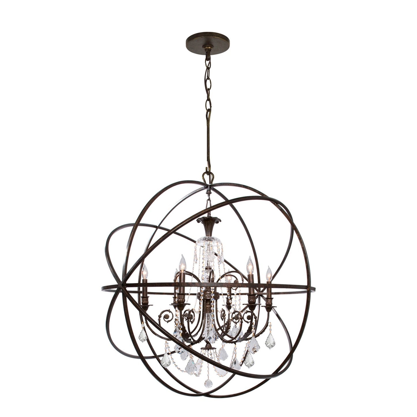 Crystorama 9219-CL-MWP Solaris 6 Light Crystal Sphere Chandelier - Parent