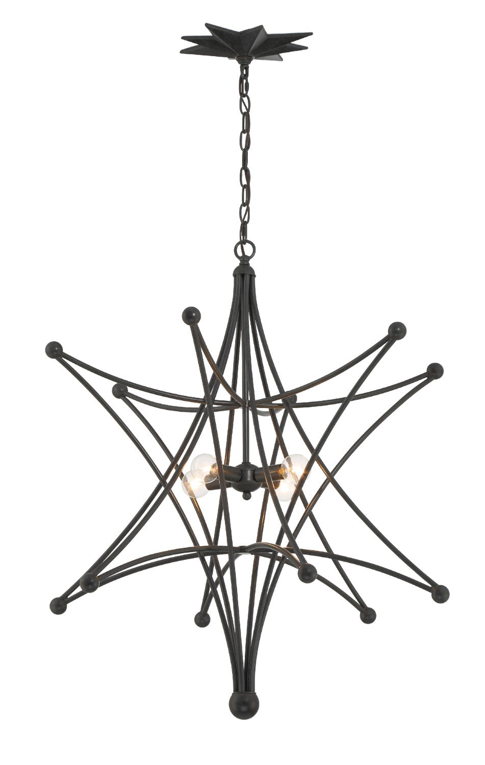 Crystorama 9236-BK Astro 4 Light Chandelier - Black