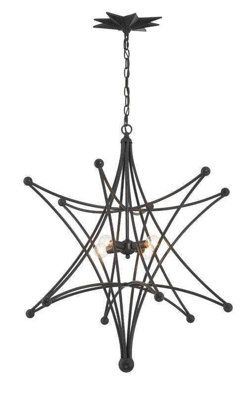Crystorama 9236-BK Astro 4 Light Chandelier - Black