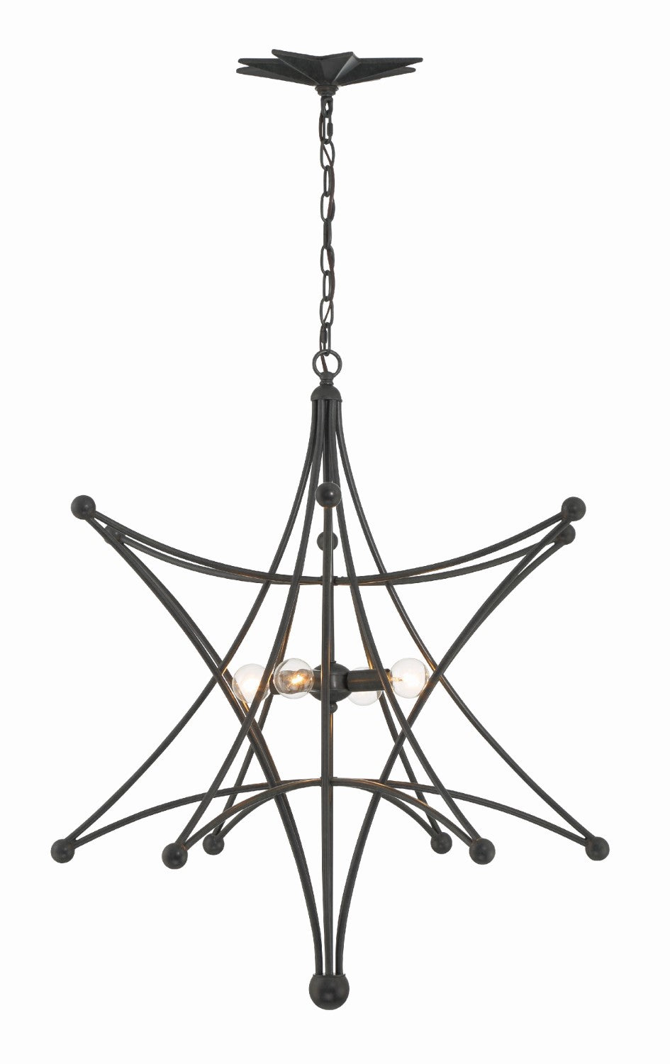 Crystorama 9236-BK Astro 4 Light Chandelier - Black