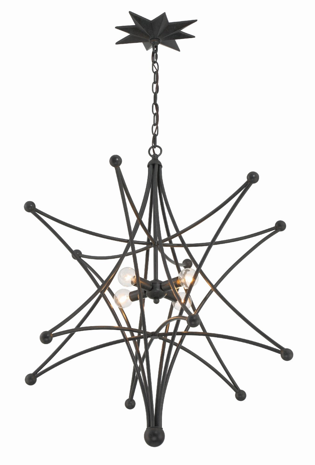 Crystorama 9236-BK Astro 4 Light Chandelier - Black