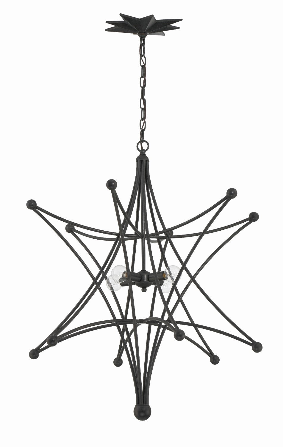 Crystorama 9236-BK Astro 4 Light Chandelier - Black