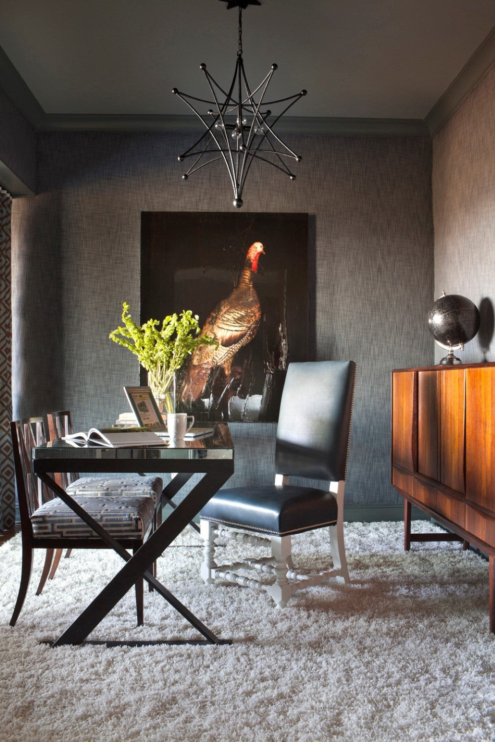 Crystorama 9236-BK Astro 4 Light Chandelier - Black