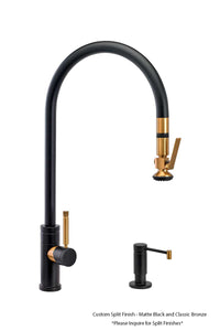 Waterstone 9700-2 Industrial Extended Reach PLP Pulldown Faucet w/Lever Sprayer 2pc Suite