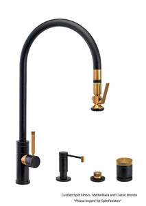 Waterstone 9700-4 Industrial Extended Reach PLP Pulldown Faucet w/Lever Sprayer 4pc Suite