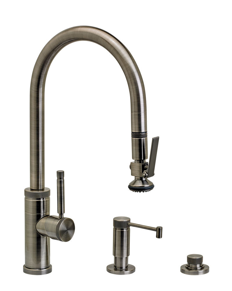 Waterstone 9800-3 Industrial PLP Pulldown Faucet w/Lever Sprayer 3pc Suite