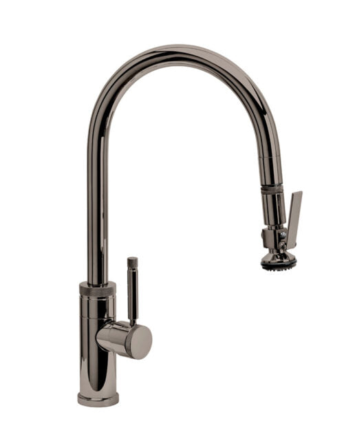 Waterstone 9810 Industrial Standard Reach Pulldown Angled Spout Faucet w/Lever Sprayer