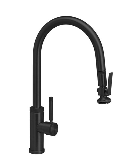 Waterstone 9810 Industrial Standard Reach Pulldown Angled Spout Faucet w/Lever Sprayer
