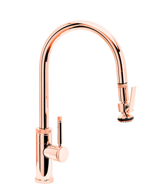 Waterstone 9810 Industrial Standard Reach Pulldown Angled Spout Faucet w/Lever Sprayer
