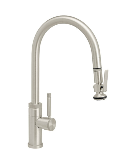 Waterstone 9810 Industrial Standard Reach Pulldown Angled Spout Faucet w/Lever Sprayer
