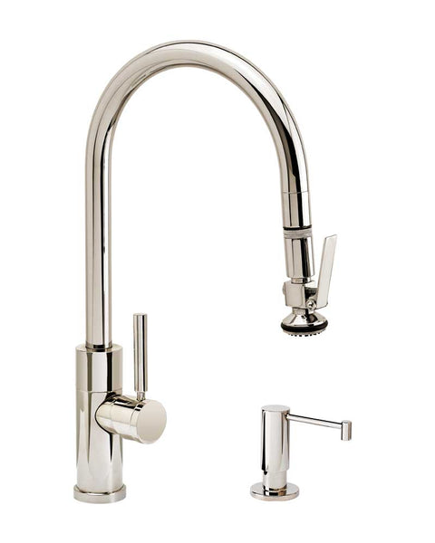 Waterstone 9860-2 Modern PLP Pulldown Angled Spout Faucet 2pc Suite