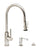 Waterstone 9860-3 Modern PLP Pulldown Angled Spout Faucet 3pc Suite