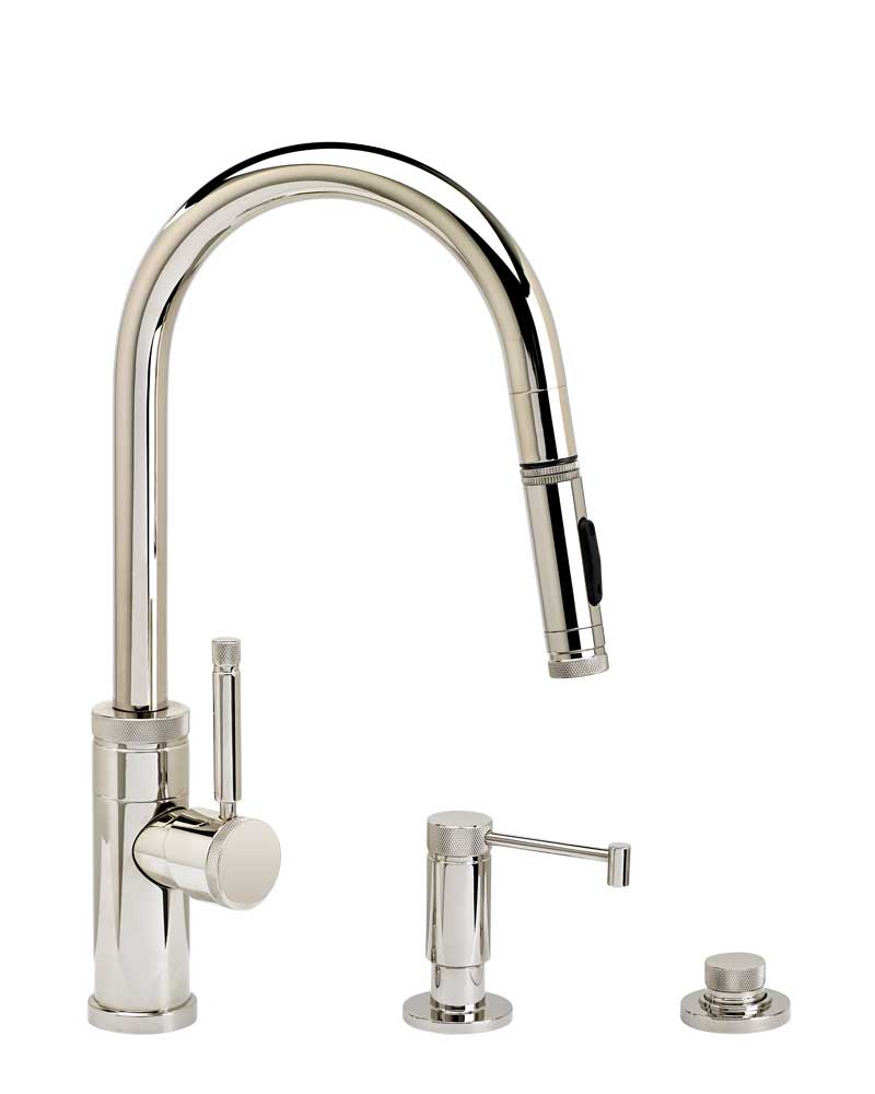 Waterstone 9910-3 Industrial Prep Size PLP Pulldown Angled Spout Faucet w/Toggle Sprayer 3pc Suite