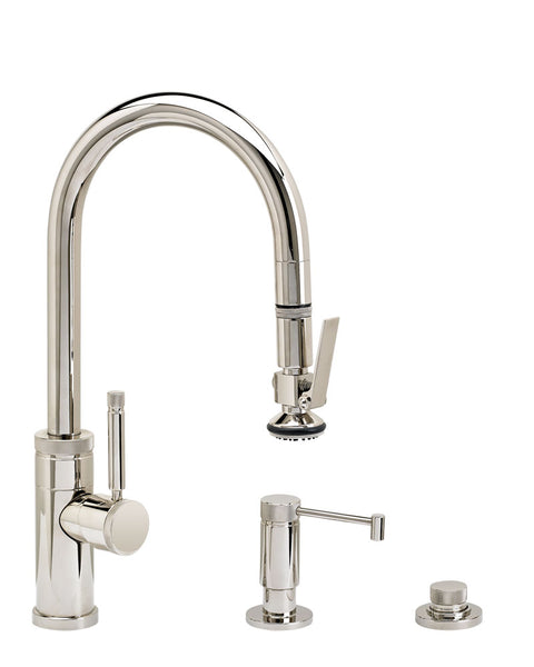 Waterstone 9930-3 Industrial Prep Size PLP Pulldown Faucet 3pc Suite w/Lever Sprayer