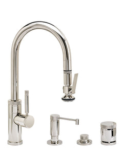 Waterstone 9930-4 Industrial Prep Size PLP Pulldown Faucet 4pc Suite w/Lever Sprayer