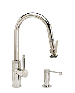 Waterstone 9940-2 Industrial Prep Size PLP Pulldown Angled Spout Faucet w/Toggle Sprayer 2pc Suite